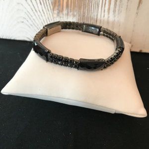 Black Cut Crystal Stretch Bracelet